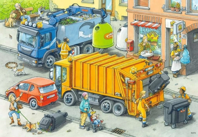 Ravensburger puzzle Smetlari i Vuča vozilo 2x24 komada