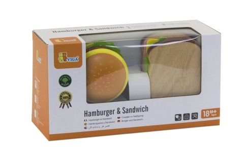 Drveni hamburger i sendvič