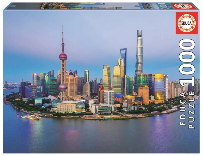 Educa Puzzle Panorama Šangaj pri zalasku sunca 1000 dijelova
