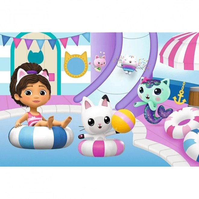 Puzzle 60 dijelova Gabby uz bazen Gabi's Cat House