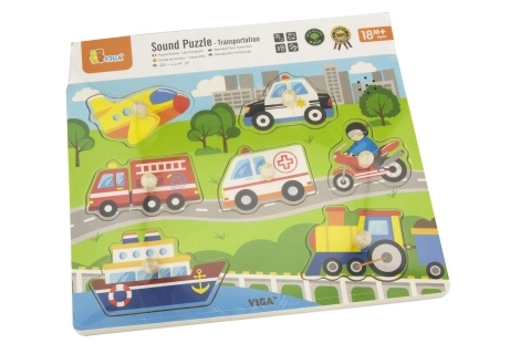 Drvene zvučne puzzle prijevozna sredstva Viga