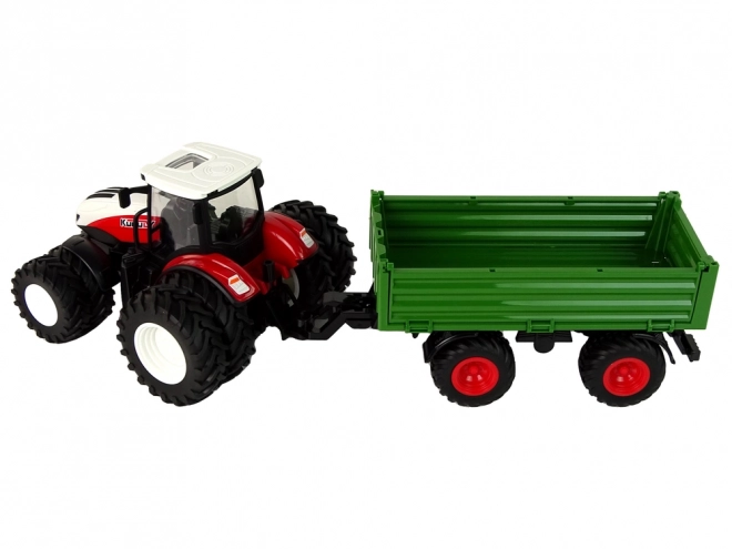 Daljinski upravljani traktor s prikolicom 1:24 crvenozeleni