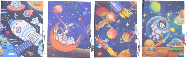 Dječji spomenar sa zaključavanjem 11×15 cm – svemir, bez linija