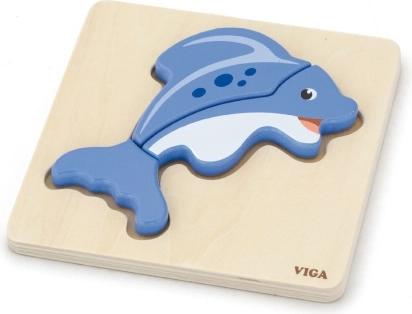 Drvene puzzle umetaljka dupin VIGA