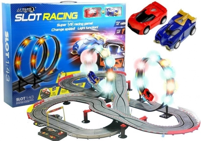 Natjecateljski slot auto set s LED petljama 1:43, 2 automobila