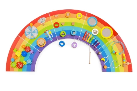 Drveni zidni Montessori panel - duga
