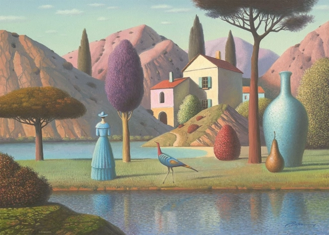 Puzzle HEYE Timeless: Dama u plavom 1000 dijelova