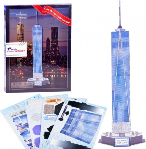 3D puzzle One World Trade Center – papirnati model bez ljepila, 23 dijelova