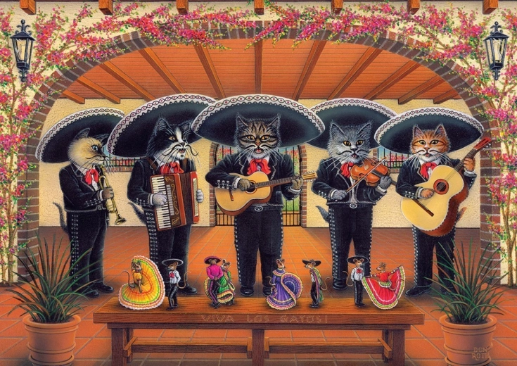 Art Puzzle mačja flamenco skupina 500 dijelova