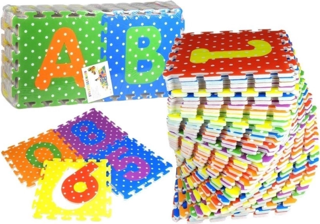 Pjenaste puzzle šarena abeceda i brojevi 36 dijelova
