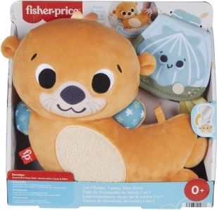Fisher-Price preslatka vidra 2-u-1 – jastučić za igru na trbuščiću i zveckavi prijatelj