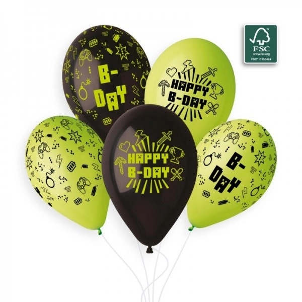 Balon/ke Balonke napuhuju s tiskom minecraft 13'' promjer 33cm 5komada u vrećici