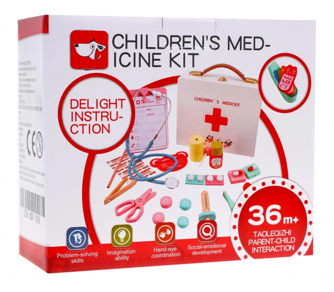 Drvena set za liječnike za djecu 3+ s dodacima 30 kom