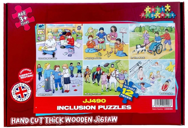 Drvene puzzle s inkluzivnim motivima, 72 dijelova