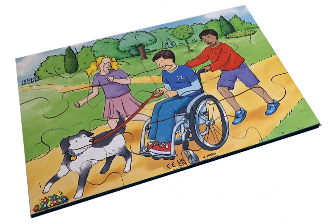 Drvene puzzle s inkluzivnim motivima, 72 dijelova