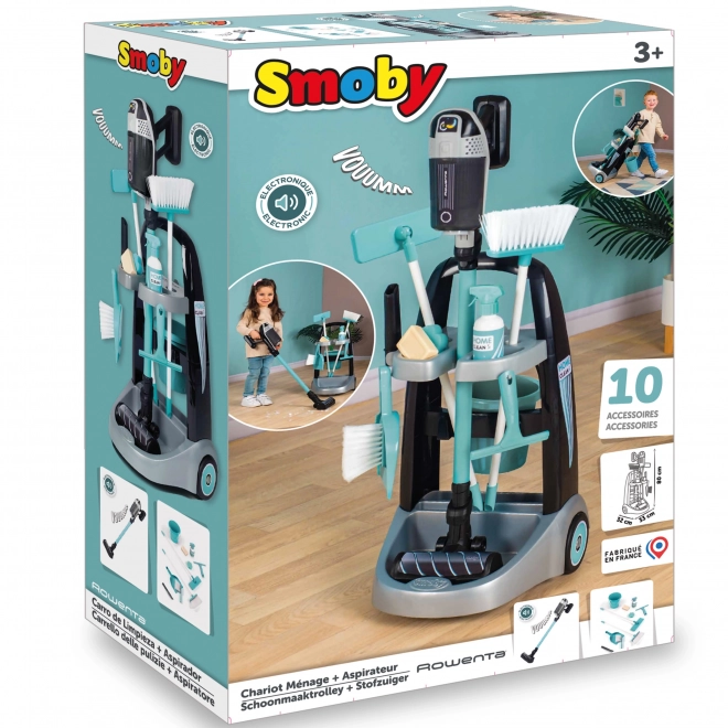 Smoby Rowenta kolica za čišćenje s usisavačem