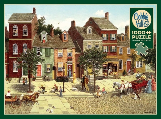 Puzzle COBBLE HILL Zavoji na trgu 1000 komada