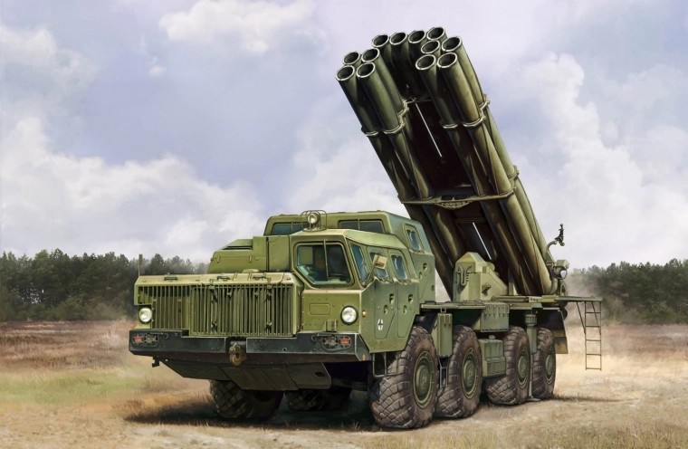 Plastični model ruskog raketnog sustava 9A52-2 Smerch