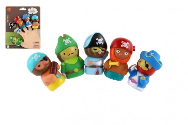 Lutkica prst pirati 5 kom guma 6cm na kartici 16,5x20cm