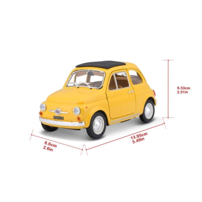 Bburago model automobila Fiat 500 F 1965 žuti 1:24