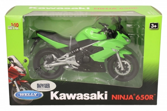 Welly Motocikl Kawasaki Ninja 650R 1:10 zeleni