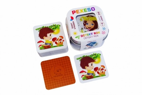 Pexeso Dječja godina - vodootporno, 64 karte u metalnoj kutiji 6x6x4cm