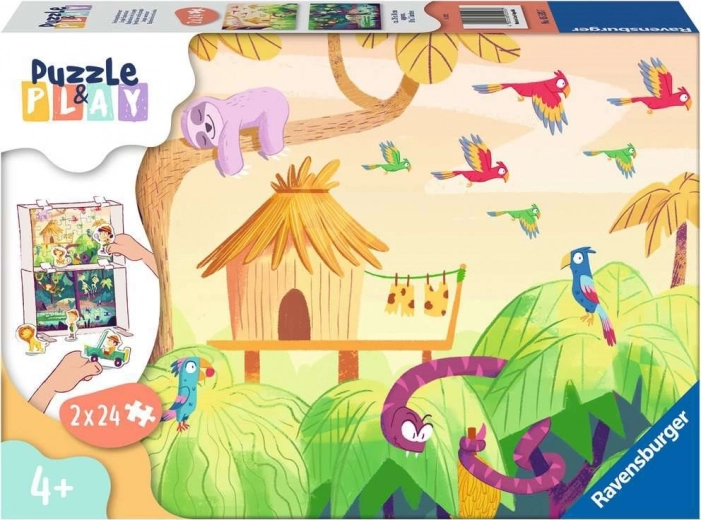 Ravensburger Puzzle & Play: pustolovina u džungli 2×24 dijelova