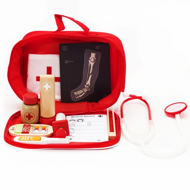 Set liječnika 19 kom drvo/plastika u papirnatoj ambalaži 21x16x8 cm
