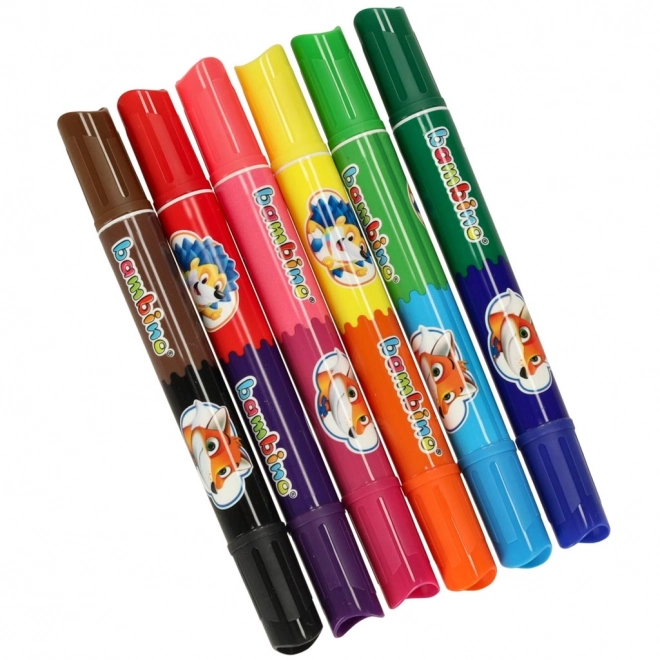 Dvostrani dvobojni markeri Bambino - 6 komada