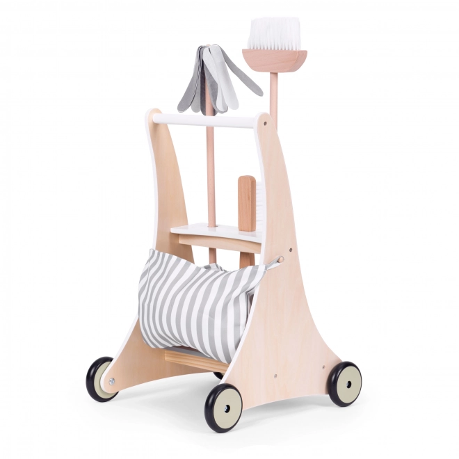 Drveni kolica za čišćenje bež ECOTOYS