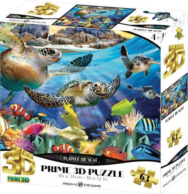 3D puzzle kornjača 63 dijelova