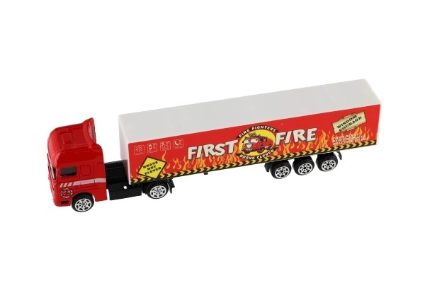 Auto kamion s prikolicom metal/plastika 20cm slobodna vožnja mješovite vrste u plast. kutiji 20x5x3cm