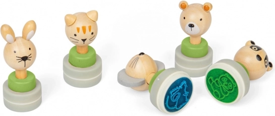 Drvena žigovi sa životinjama Bigjigs Toys