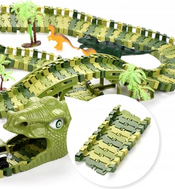 Dinosaurov trkaći staza s automobilčićem i figuricama