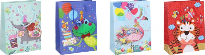 Poklon-vrećica S dječja 23 × 18 × 8 cm sa životinjama