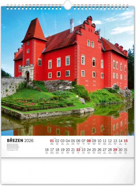 Zidni kalendar Češka republika 2026
