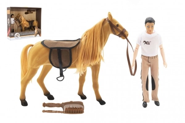 Konj plišana češalj + figura 30cm plastika s dodacima u kutiji 45x39x12cm