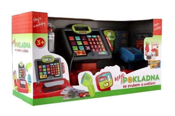 Velika digitalna plastična blagajna na baterije sa zvukom i svjetlom u kutiji 48x25x18cm