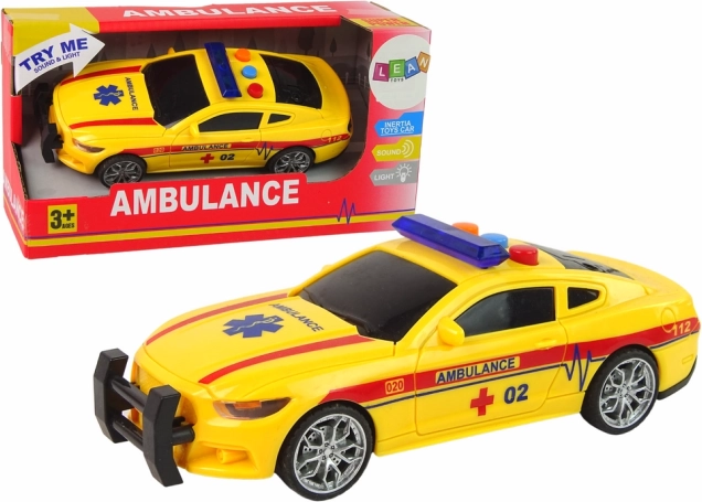 Sportska ambulanta – svjetla i zvukovi, žuti automobil na inerciju