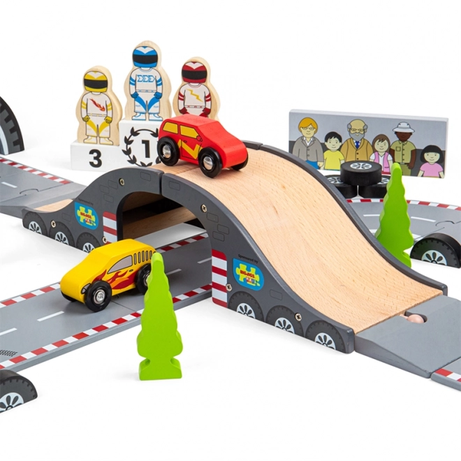 Bigjigs Rail Drvena autodromska staza za utrke dana