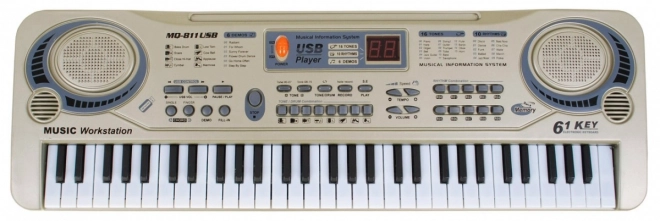 Bežova tipkovnica za djecu 5+ Mikrofon + snimanje + USB MP3 - model br. 811
