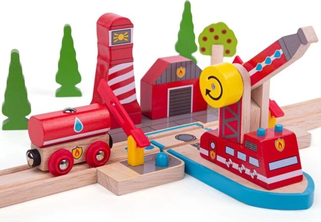 Drveni komplet spasitelja Bigjigs Rail Vatrogasci