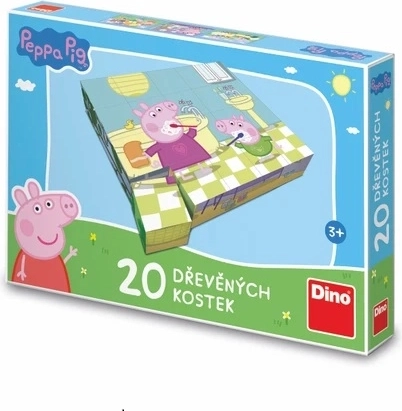Drvene slikovne kocke Peppa Pig Veseli dan