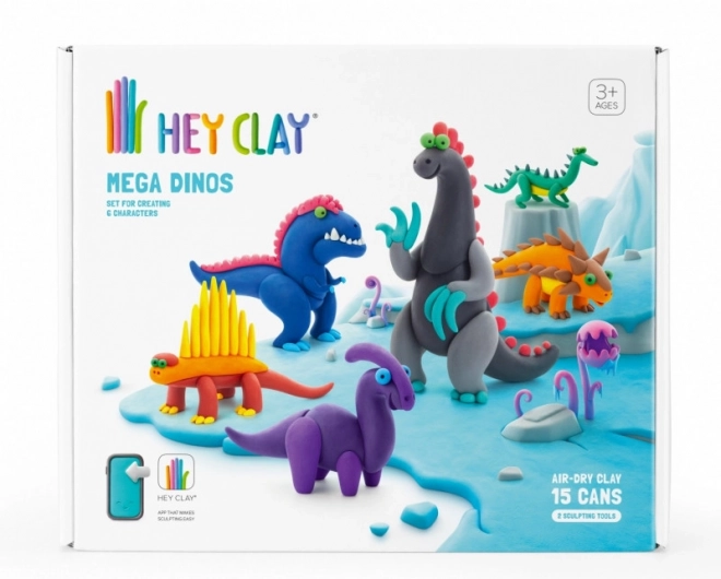 Plastična masa Hey Clay Mega Dinosaurs set