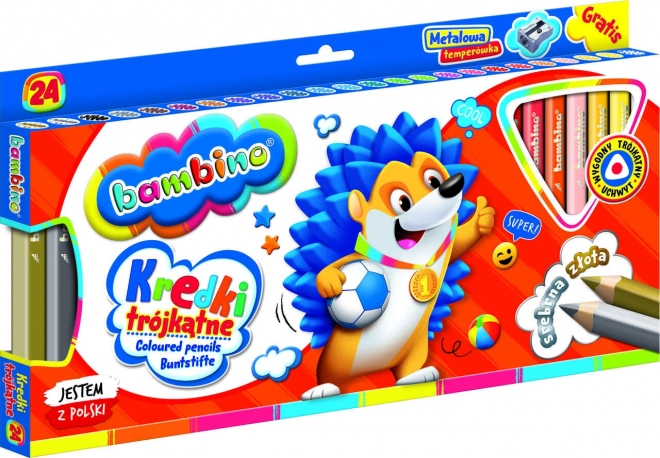 Trokutaste bojice s rezačem Bambino - 24 komada