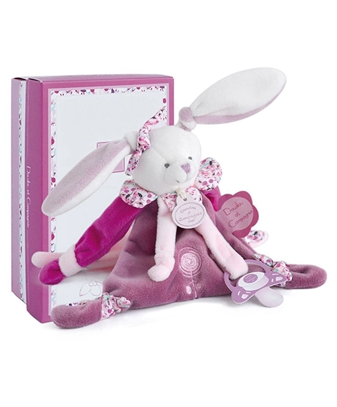 Poklon set zeko s drškom za dudu 17 cm