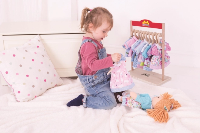 Bigjigs Toys Plavi kaputić s šeširom za lutku 28 cm