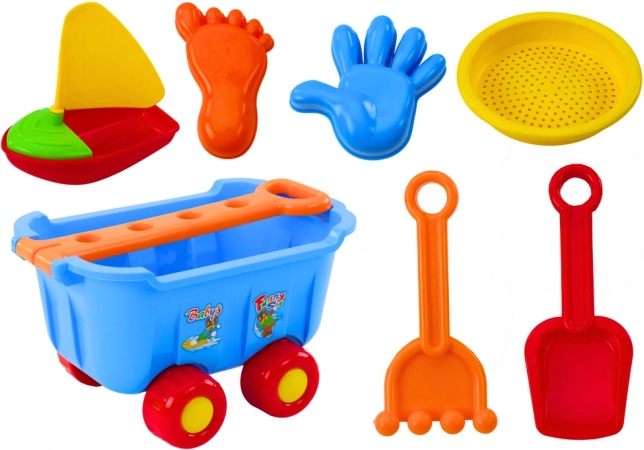 Šareni set igračaka za pijesak s kolicima