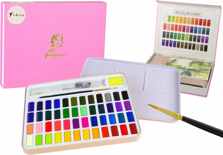 Set za umjetnike s 48 akvarelnih boja i priborom
