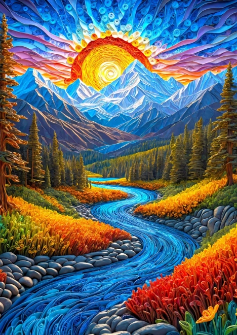 Enjoy puzzle izlazak sunca nad krajolikom 1000 dijelova